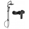 Mexen Lynx Tord-Duschset zur Aufputzmontage mit Regendusche und Duscharmatur, schwarz - 745940200-70