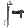 Mexen Tord opbouwdouche set met regendouche en Lynx douchkraan, zwart - 745940200-70