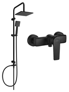 Mexen Lynx Tord exposed shower set with rain shower and shower faucet, black - 745940200-70
