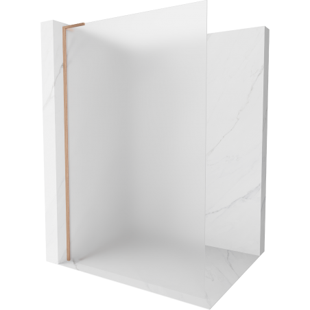 Mexen Kioto L Shower Wall Walk-in 90 x 200 cm, Frosted, Brushed Copper - 800-090-103-65-30