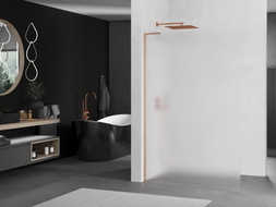 Mexen Kioto L Walk-in tuš zid 110 x 200 cm, mraz, brušena bakar - 800-110-103-65-30
