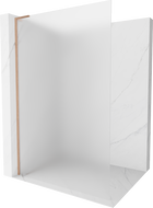 Mexen Kioto L tuš pregrada Walk-in 120 x 200 cm, mat, brušena bakar - 800-120-103-65-30