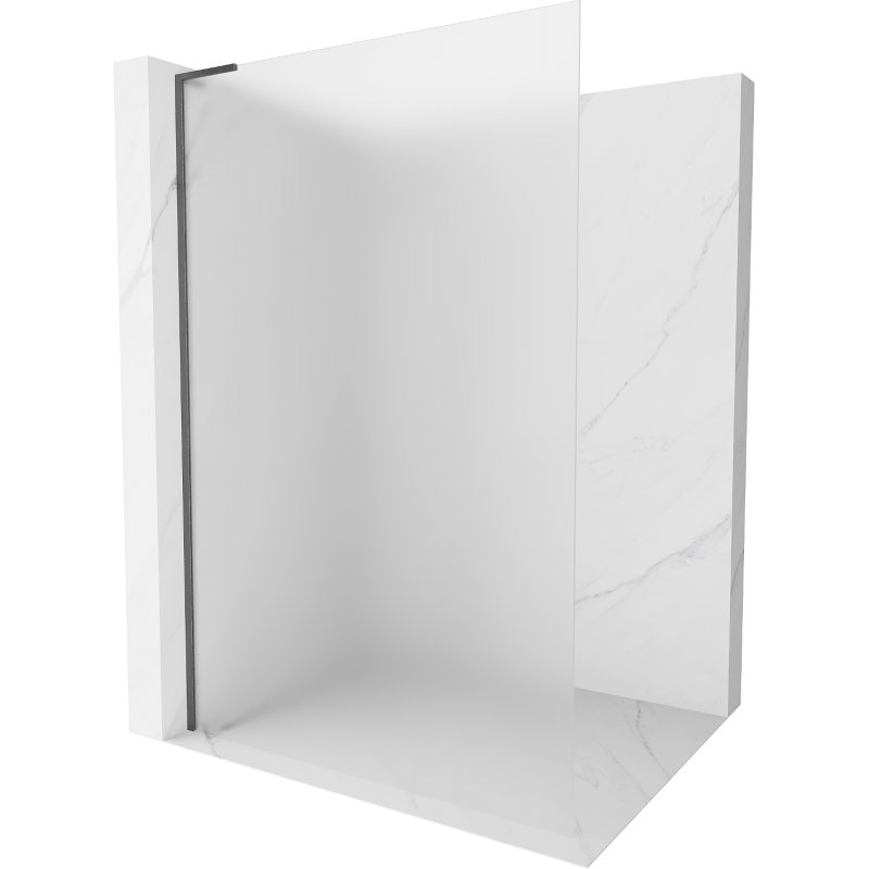 Mexen Kioto L parete doccia Walk-in 70 x 200 cm, brina, grigio canna di fucile spazzolato - 800-070-103-66-30