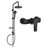 Mexen Carl conjunto de ducha exterior con rociador y grifo de ducha Lynx, negro - 745940240-70