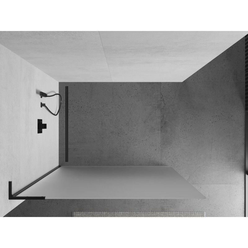 Mexen Kioto L paroi de douche Walk-in 70 x 200 cm, givré, noir - 800-070-103-70-30