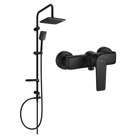 Mexen Lynx Sven conjunto de duche de superfície com chuveiro de mão e misturadora de duche, preto - 745940262-70