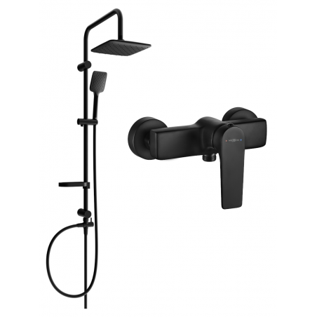 Mexen Sven Aufputz-Duschset mit Regendusche und Duscharmatur Lynx, schwarz - 745940262-70