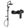 Mexen Sven exposed shower set with rain shower and Lynx shower mixer, black - 745940262-70
