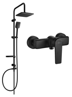 Mexen Sven ensemble de douche à montage mural avec pommeau de douche et mitigeur Lynx, noir - 745940262-70