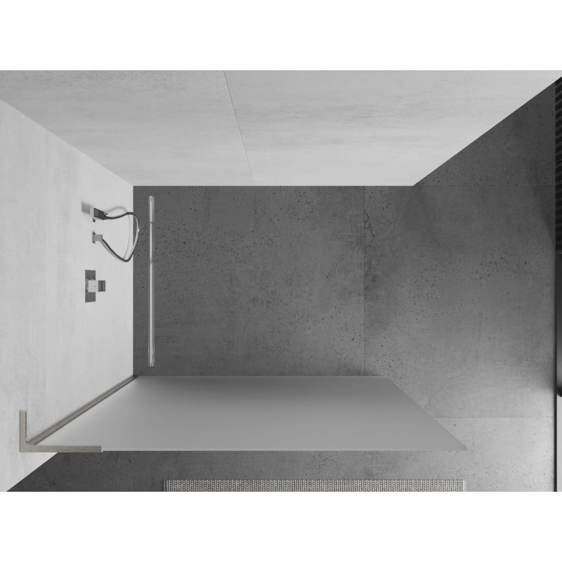 Mexen Kioto L paroi de douche Walk-in 70 x 200 cm, givre, nickel brossé - 800-070-103-97-30