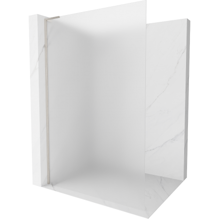 Mexen Kioto L Duschwand Walk-in 90 x 200 cm, Mattglas, gebürstetes Nickel - 800-090-103-97-30