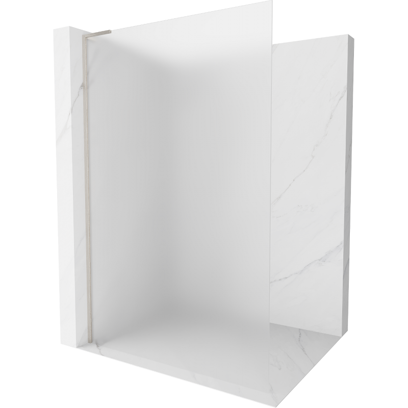 Mexen Kioto L Duschwand Walk-in 100 x 200 cm, satinierte Scheibe, gebürstetes Nickel - 800-100-103-97-30