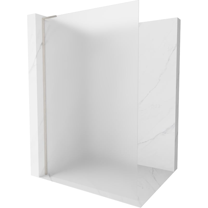 Mexen Kioto L Shower Screen Walk-in 100 x 200 cm, Frosted, Brushed Nickel - 800-100-103-97-30