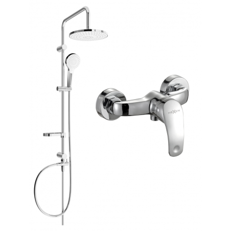 Mexen Erik exposed shower set with rain shower and Fabia shower mixer, chrome - 746540205-00