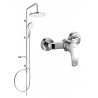 Mexen Fabia Erik exposed shower set with rain showerhead and shower faucet, chrome - 746540205-00