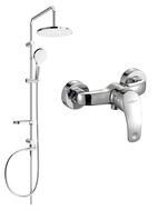 Mexen Fabia Erik exposed shower set with rain showerhead and shower faucet, chrome - 746540205-00