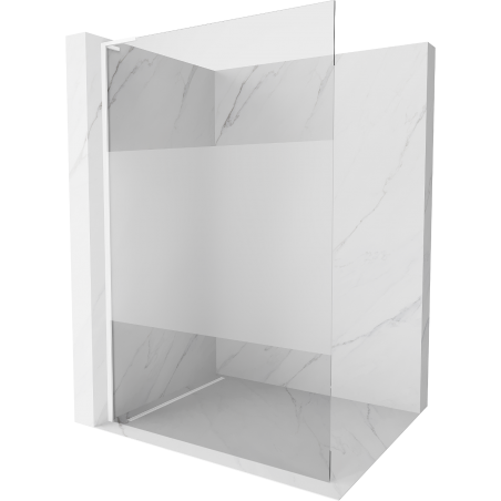 Mexen Kioto L Duschwand Walk-in 110 x 200 cm, transparent/frost, weiß - 800-110-103-20-35
