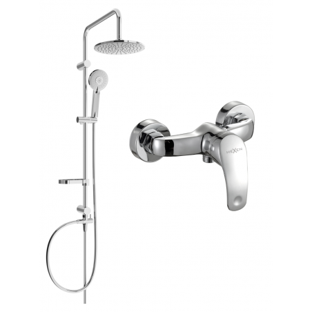 Mexen Carl ensemble de douche mural avec pomme de douche et mitigeur Fabia, chrome - 746540240-00
