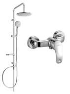 Mexen Carl Aufputz-Duschset mit Regenbrause und Duscharmatur Fabia, Chrom - 746540240-00