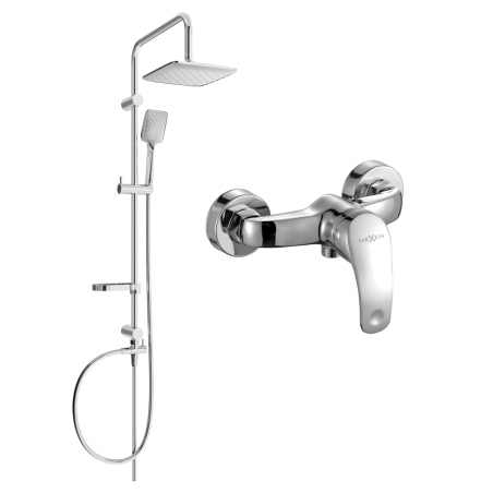 Mexen Sven exposed shower set with rain shower and Fabia shower mixer, chrome - 746540262-00