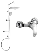 Mexen Fabia Sven exposed shower set with overhead shower and shower faucet, chrome - 746540262-00