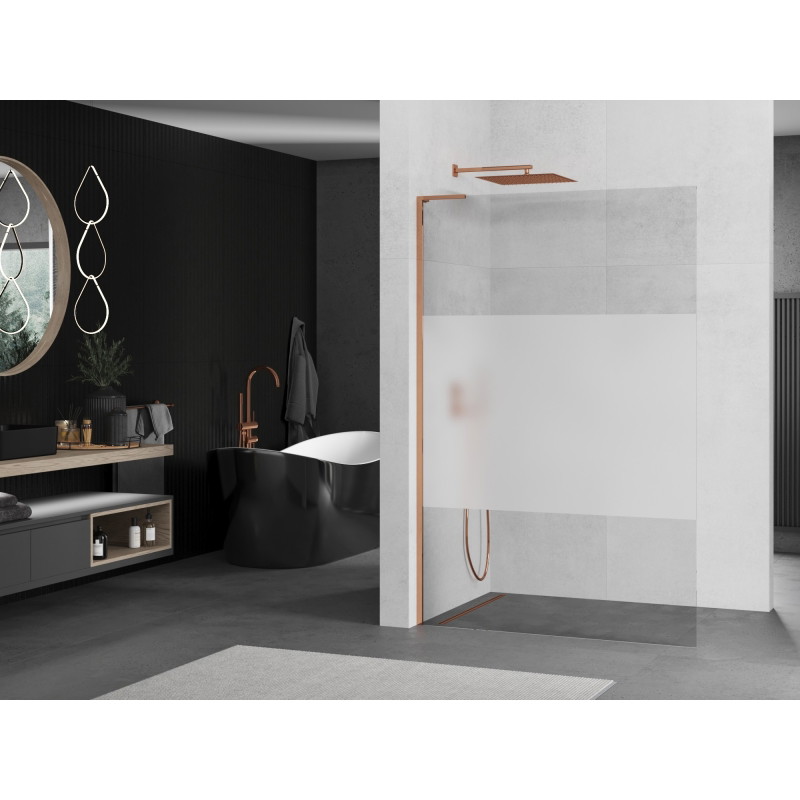 Mexen Kioto L dušisein Walk-in 80 x 200 cm, läbipaistev/jäätunud, roosa kuld - 800-080-103-60-35