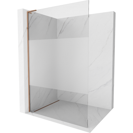 Mexen Kioto L douchewand Walk-in 90 x 200 cm, transparant/matglas, roze goud - 800-090-103-60-35