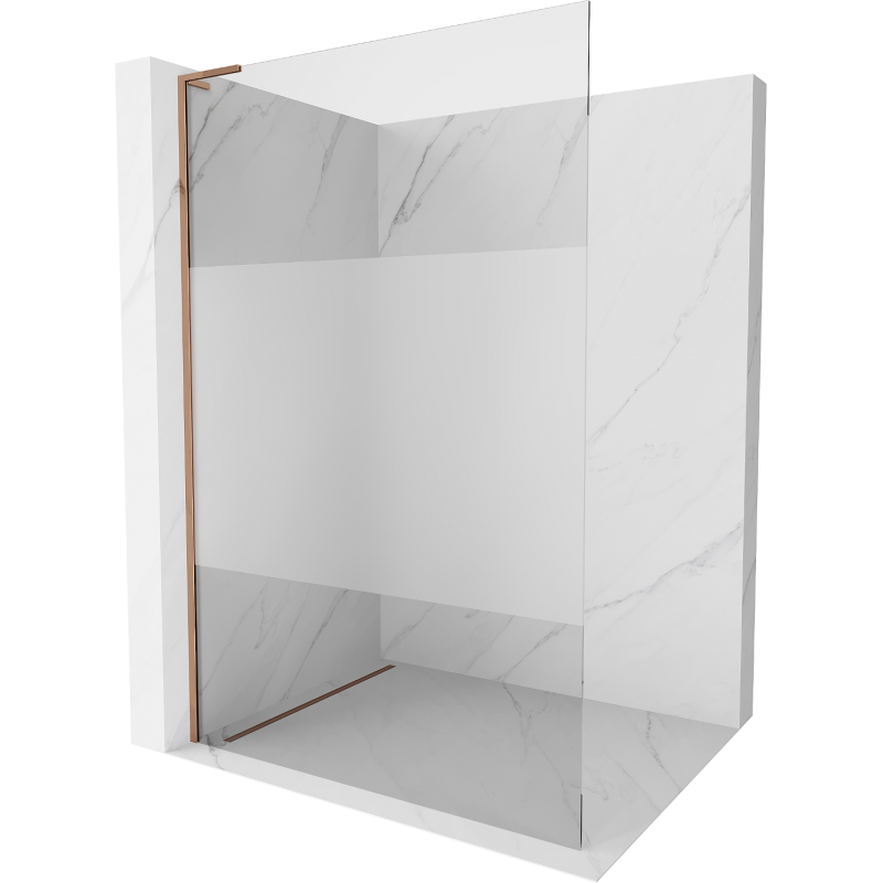 Mexen Kioto L ścianka prysznicowa Walk-in 100 x 200 cm, transparent/szron, różowe złoto - 800-100-103-60-35