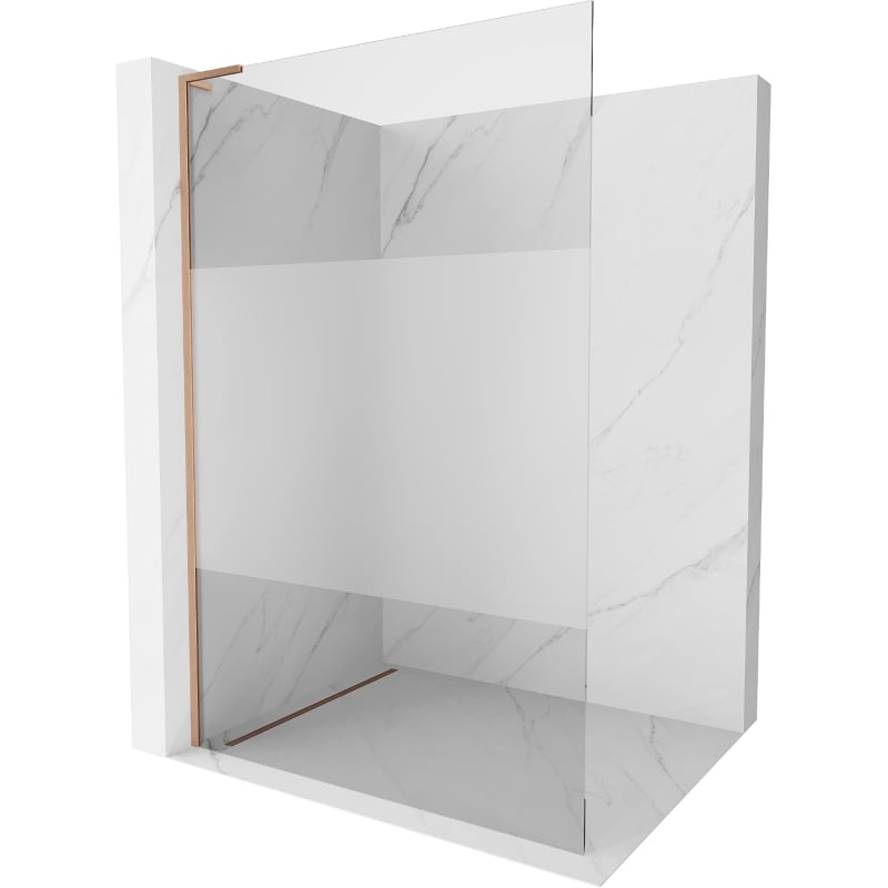 Mexen Kioto L ścianka prysznicowa Walk-in 80 x 200 cm, transparent/szron, miedź szczotkowana - 800-080-103-65-35