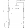 Mexen Tord opbouw douche set met regendouche en Caro douchkraan, chroom - 746640200-00