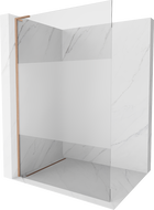 Mexen Kioto L zid za tuš Walk-in 90 x 200 cm, proziran/mliječan, brušena bakar - 800-090-103-65-35