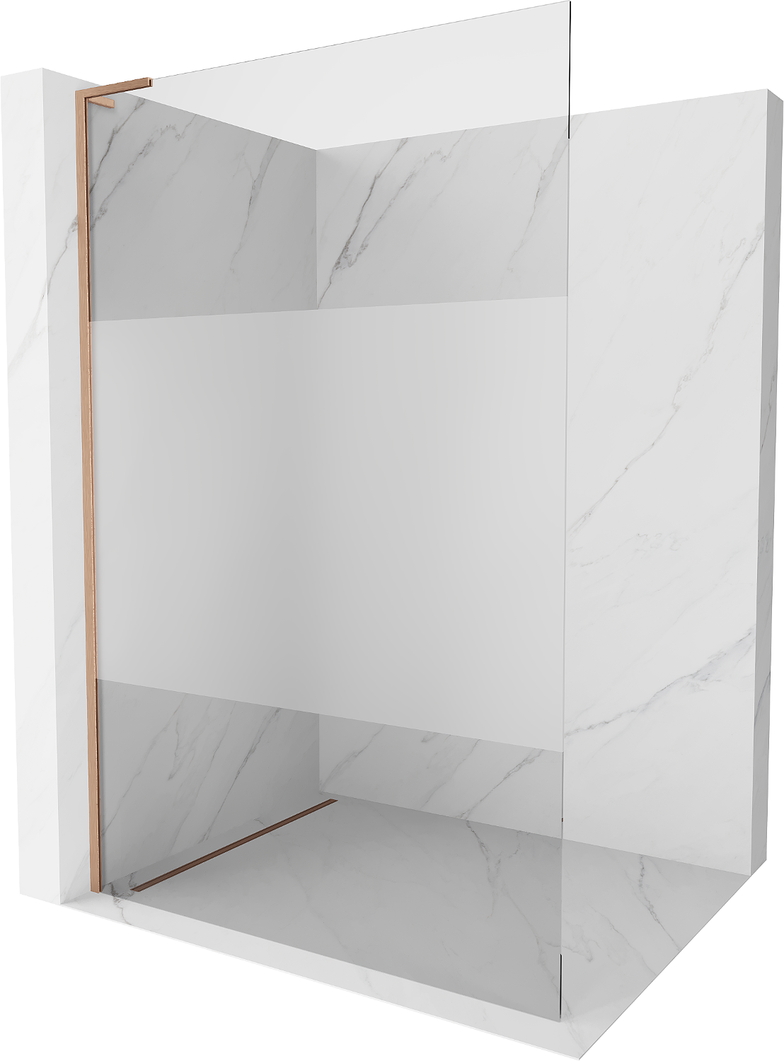 Mexen Kioto L ścianka prysznicowa Walk-in 110 x 200 cm, transparent/szron, miedź szczotkowana - 800-110-103-65-35