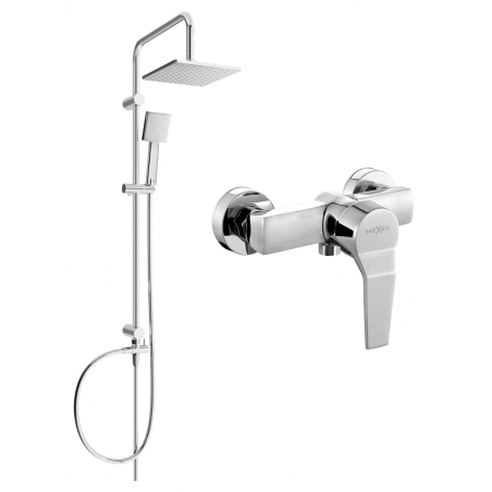Mexen Tord conjunto de ducha exterior con ducha de lluvia y grifo de ducha Caro, cromado - 746640200-00