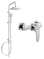 Mexen Tord opbouw douche set met regendouche en Caro douchkraan, chroom - 746640200-00