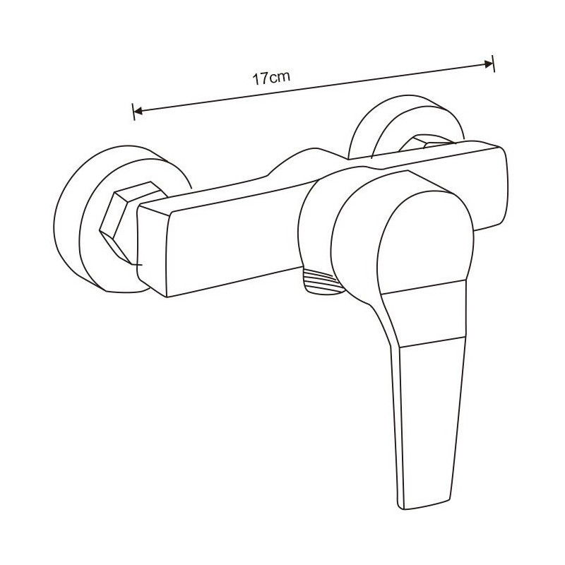 Mexen Erik exposed shower set with overhead shower and Caro shower tap, chrome - 746640205-00