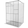 Mexen Kioto freestanding shower wall 120 x 200 cm, black pattern 8 mm, brushed gun gray - 800-120-002-66-78