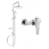 Mexen Caro Erik conjunto de ducha externo con rociador y grifo de ducha, cromo - 746640205-00