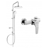 Mexen Erik ensemble de douche en saillie avec pomme de douche et mitigeur de douche Caro, chrome - 746640205-00