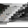 Mexen Kioto vrijstaande douchewand 130 x 200 cm, zwart patroon 8 mm, geborsteld gun gray - 800-130-002-66-78