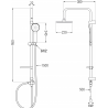 Mexen Carl Aufputz-Duschset mit Regenduschkopf und Duscharmatur Caro, Chrom - 746640240-00