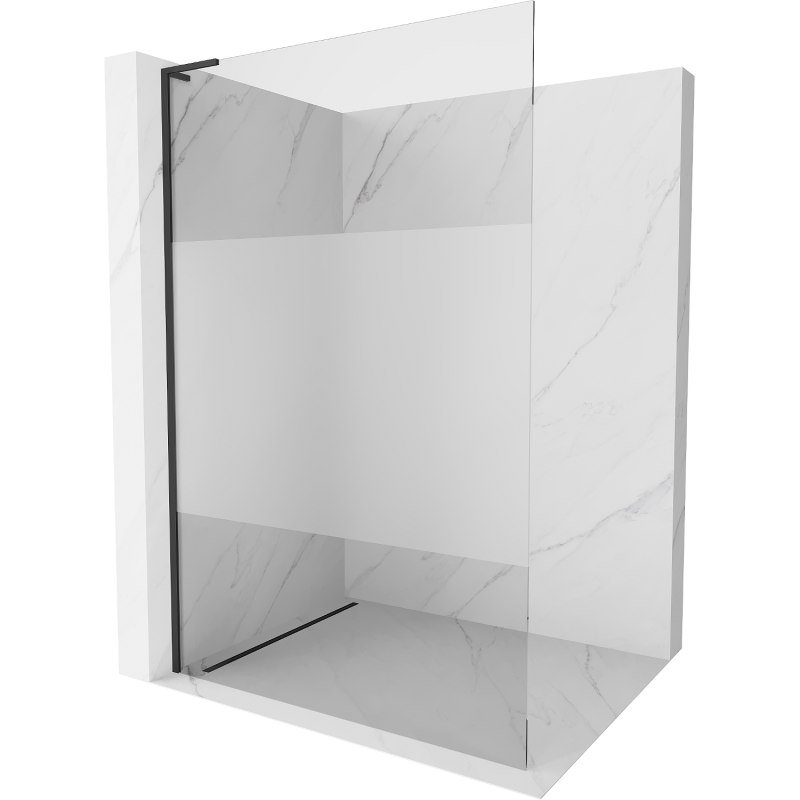 Mexen Kioto L ścianka prysznicowa Walk-in 80 x 200 cm, transparent/szron, czarna - 800-080-103-70-35
