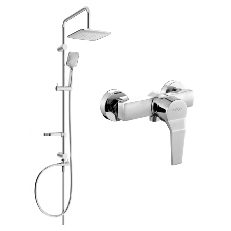 Mexen Caro Sven conjunto de ducha montado en pared con rociador y grifo de ducha, cromo - 746640262-00