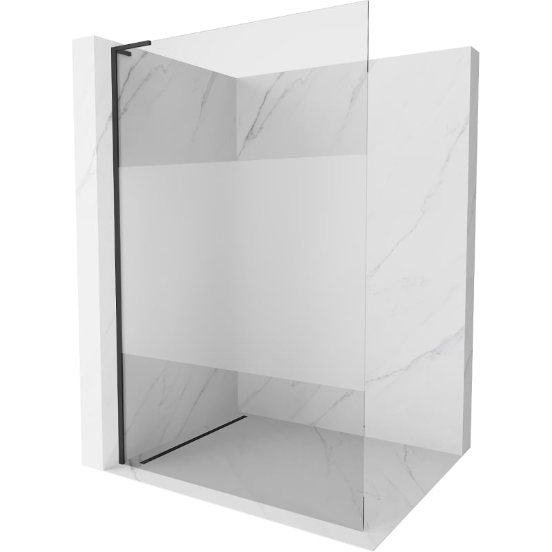 Mexen Kioto L ścianka prysznicowa Walk-in 90 x 200 cm, transparent/szron, czarna - 800-090-103-70-35