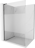 Mexen Kioto L staklena stijena za tuš Walk-in 120 x 200 cm, transparentna/mat, crna - 800-120-103-70-35