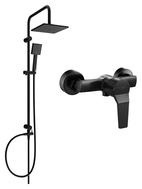Mexen Caro Tord surface-mounted shower set with rain shower and shower mixer, black - 746640200-70