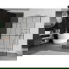 Mexen Kioto vrijstaande douchewand 140 x 200 cm, zwart patroon 8 mm, geborsteld nikkel - 800-140-002-97-78