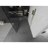 Mexen Kioto ścianka prysznicowa wolnostojąca 110 x 200 cm, czarny wzór 8 mm, złota szczotkowana - 800-110-002-55-78