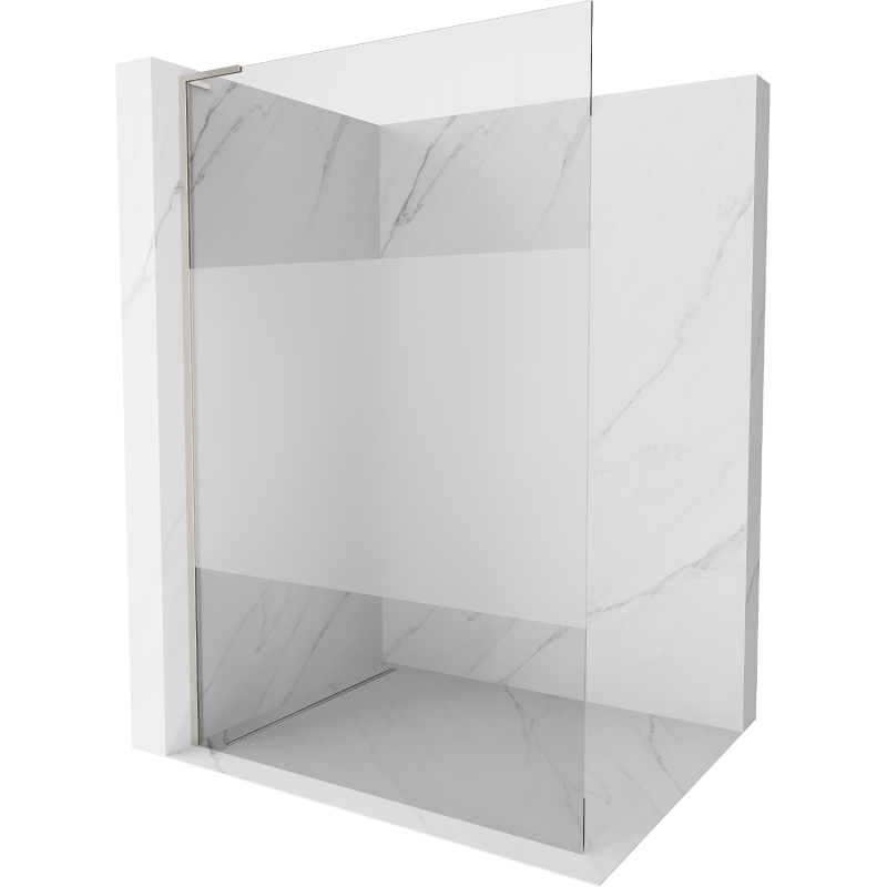 Mexen Kioto L painel de duche Walk-in 80 x 200 cm, transparente/fosco, níquel escovado - 800-080-103-97-35