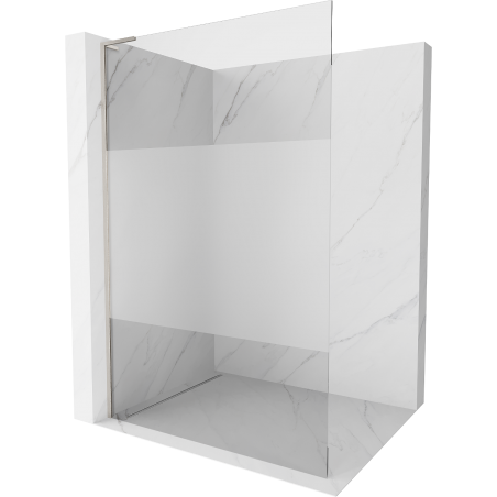Mexen Kioto L Duschwand Walk-in 80 x 200 cm, transparent/frost, gebürstetes Nickel - 800-080-103-97-35