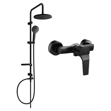 Mexen Erik conjunto de ducha empotrado con alcachofa y grifo de ducha Caro, negro - 746640205-70